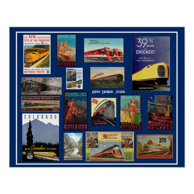 Póster Publicidad de Vintage Railway (Anverso)