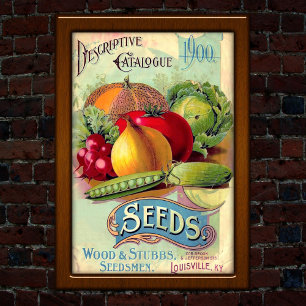 Póster Publicidad del catálogo de semillas vintage de Lou