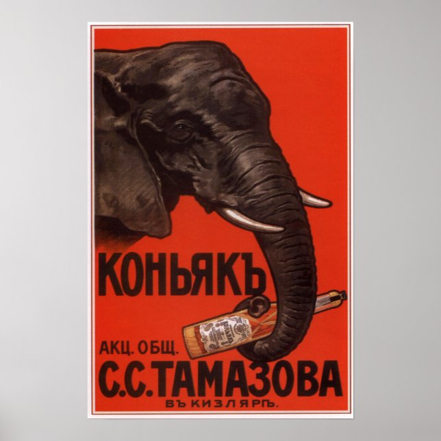 Póster Publicidad del Cognac Imperio Ruso 1900 (Frente)