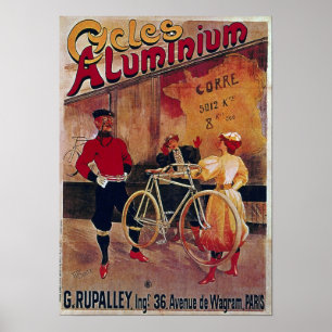 Póster Publicidad en bicicleta Ciclos Vintage Aluminio