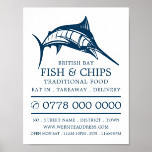 Póster Publicidad en el restaurante Fish & Chip Shop