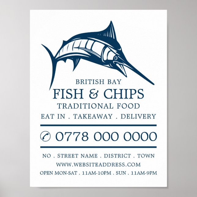Póster Publicidad en el restaurante Fish & Chip Shop (Frente)