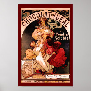 Póster Publicidad en francés de bebidas de chocolate cali