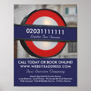 Póster Publicidad en Rótulo de taxis de Londres City