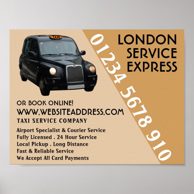 Póster Publicidad en taxi negro (Frente)