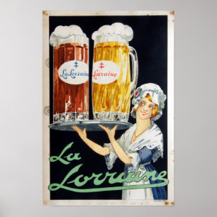 Póster Publicidad francesa de la cerveza de Lorena del La