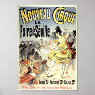 Póster Publicidad francesa moderna en el circo vintage