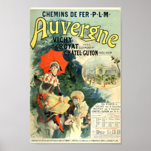 Póster Publicidad francesa vintage Auvergne Vichy Royat