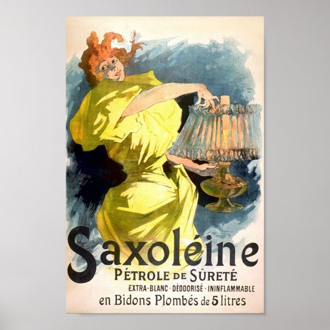 Póster Publicidad francesa vintage de Saxoleine 1894 (Frente)