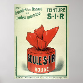 Póster Publicidad francesa vintage de Teinture Rouge