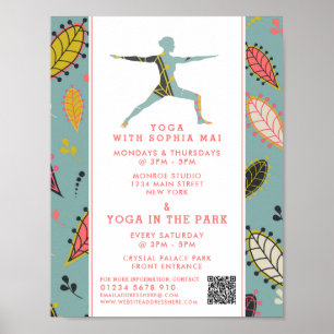 Póster Publicidad moderna de la clase de yoga Boho modern