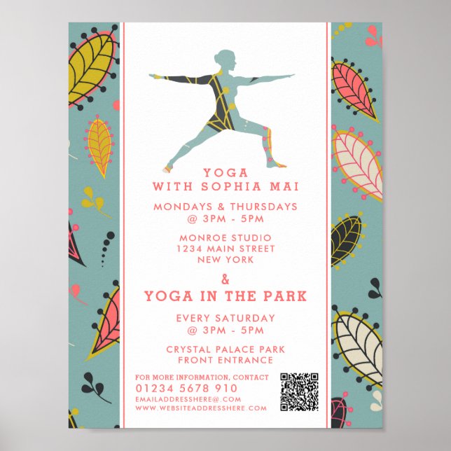 Póster Publicidad moderna de la clase de yoga Boho modern (Frente)