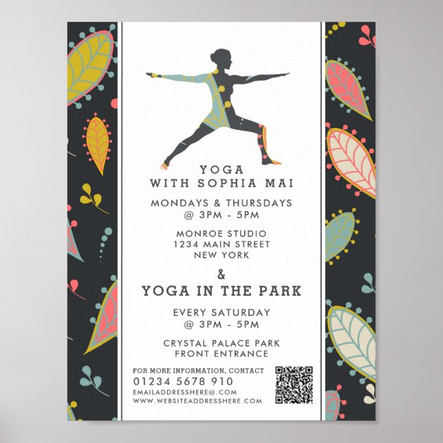 Póster Publicidad moderna de la clase de yoga Boho modern (Frente)