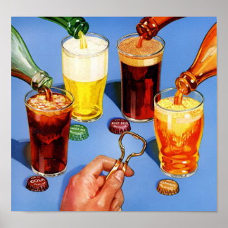 Póster Publicidad pop retro soda
