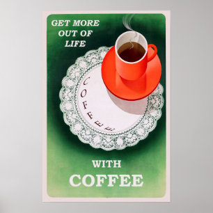 Póster Publicidad retro de Poster de café de época