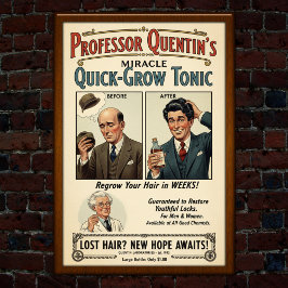 Póster Publicidad tónica de crecimiento rápido de cabello