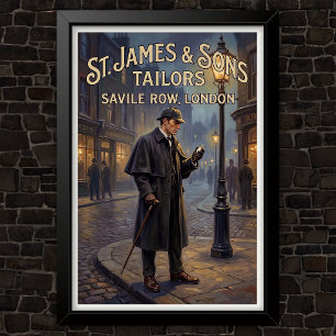 Póster Publicidad vintage de Sherlock Holmes