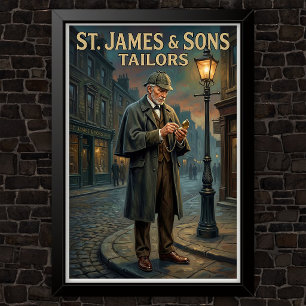 Póster Publicidad vintage de Sherlock Holmes