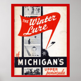 Póster Publicidad vintage, señuelo invernal de Michigans
