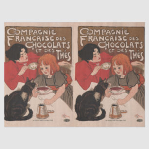 Poster publicitario de chocolate retro de papel de