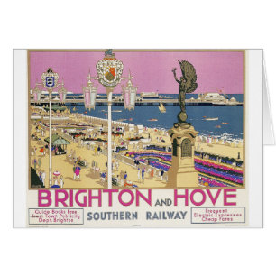 Poster publicitario de trenes de época Brighton y