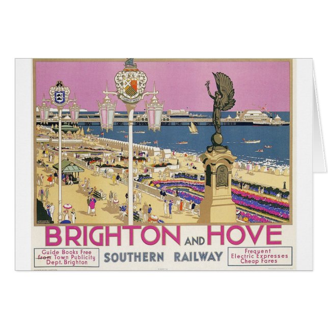 Poster publicitario de trenes de época Brighton y  (Anverso (Horizontal))