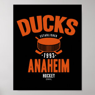 Póster Puck de Hockey de Anaheim Ducks Negro Oficialmente