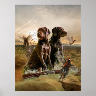 Póster Pudelpointers, faisán de caza