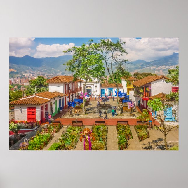 Póster Pueblito Paisa, Medellín - Colombia (Frente)