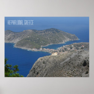 Póster Pueblo Assos Kefalonia Isla Griega Grecia