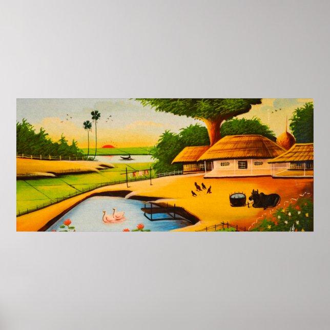 Póster Pueblo bangladesí tradicional (Frente)