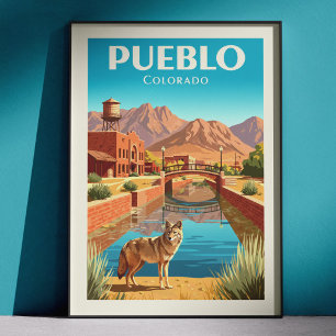 Póster Pueblo Colorado Antiguo