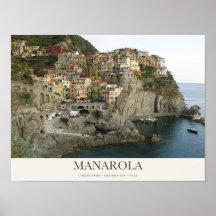 Pueblo Colorido de Manarola sobre el Mar de Liguri
