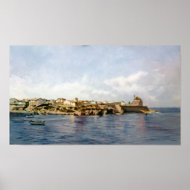 Póster Pueblo costero/Pobo costeiro/Coastal town (Frente)