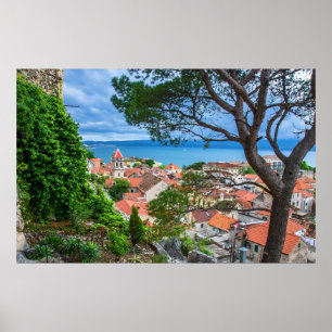 Póster Pueblo croata de Omis