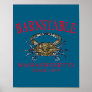 Póster Pueblo de cangrejos de Barnstable Machusetts de mu