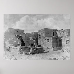 Póster Pueblo de Kiva Oraibi de la serpiente de los