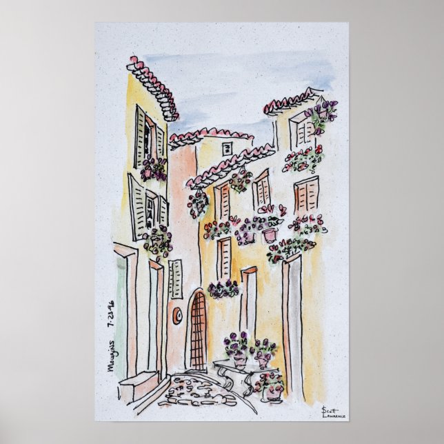 Póster Pueblo de Mougins | Provenza, sur de Francia (Frente)