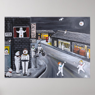 Póster Pueblo de Nieve Pintura de Alfred Fox