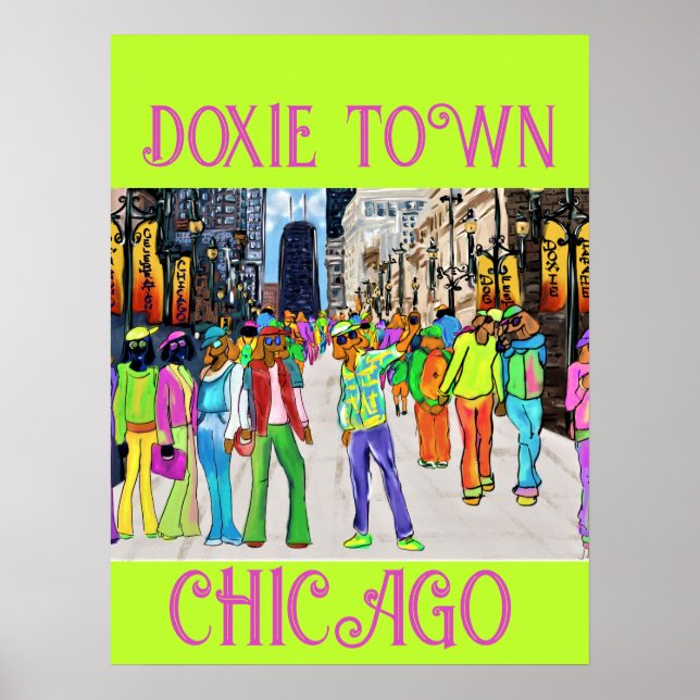 Póster Pueblo Doxie Chicago (Frente)