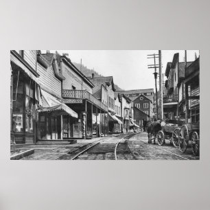 Póster Pueblo fantasma de Mainstreet Burke - Idaho