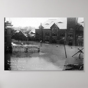Póster pueblo, inundación de Colorado