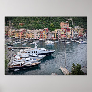 Póster Pueblo italiano del puerto - Portofino