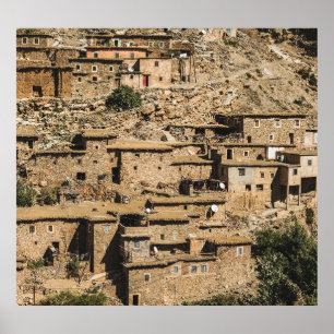 Póster Pueblo marroquí tradicional, arquitecto de archivo