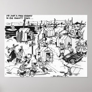 Póster Pueblo pesquero de hielo.