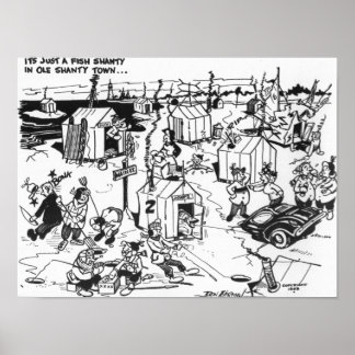 Póster Pueblo pesquero de hielo.