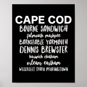 Póster Pueblos de Cape Cod Provincetown Rnstable Bourne D