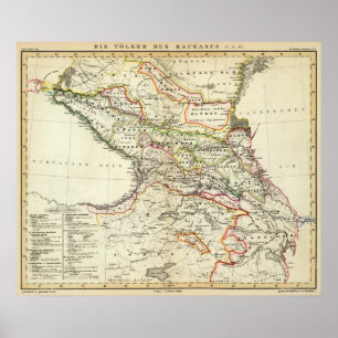 Póster pueblos del Cáucaso