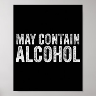 Póster Puede Contener Alcohol Beber Cerveza Sabor Diverti