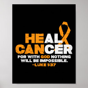 Póster Puede Curar La Leucemia De Cáncer Naranja De Cinta